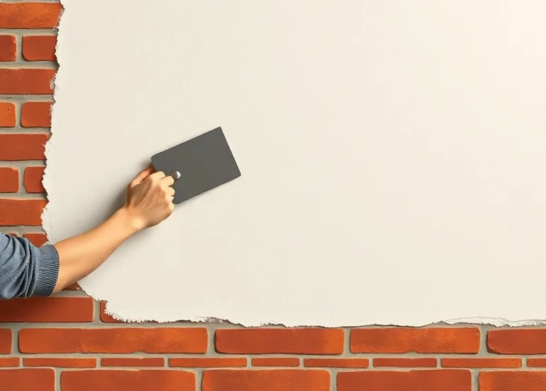 Application d'un enduit décoratif à la lisseuse sur un mur
